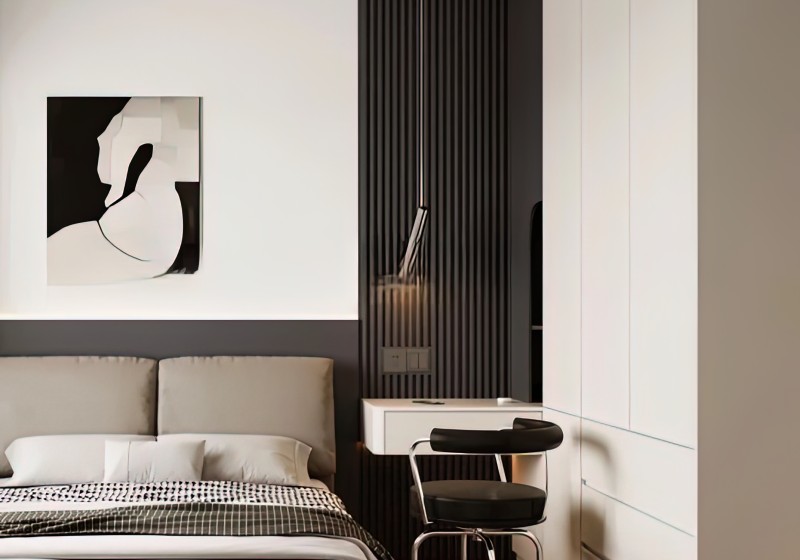 Black & White Minimalist Floating Wardrobe' />