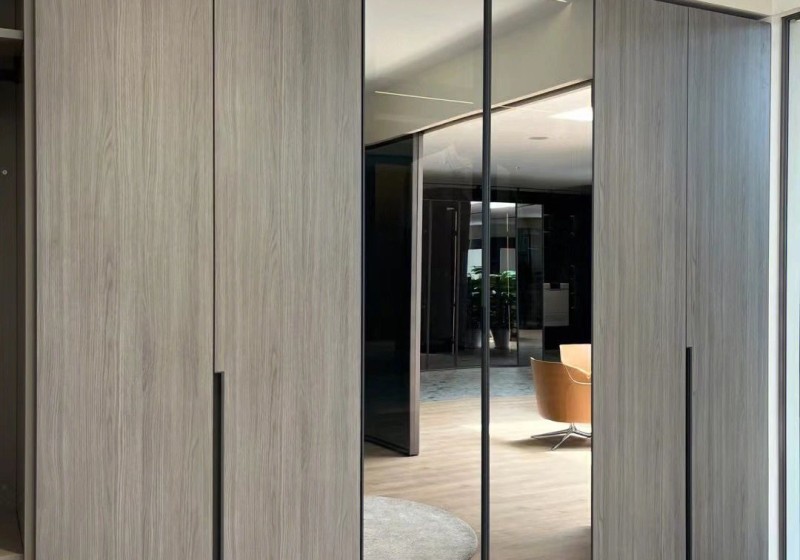 Minimalist Glass Door Wardrobe' />