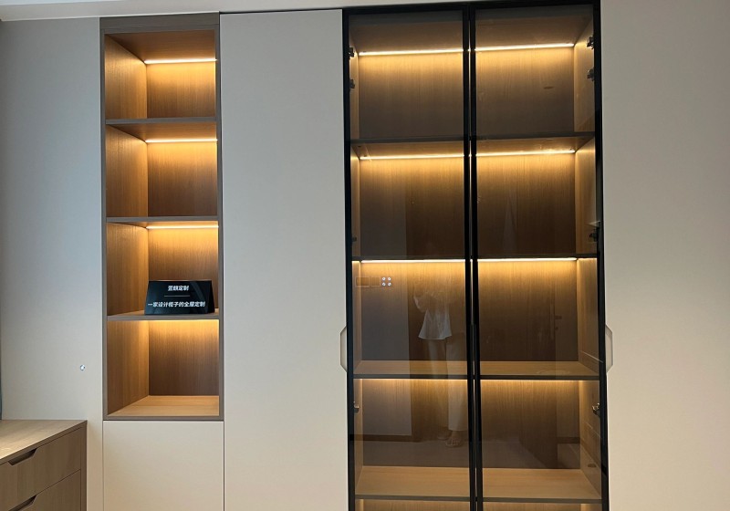 Minimalist Glass Door Wardrobe' />