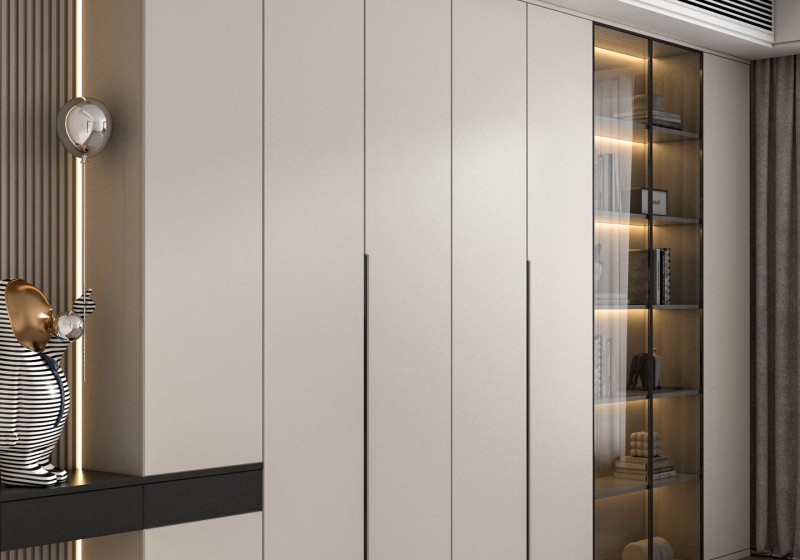 Minimalist Glass Door Wardrobe' />