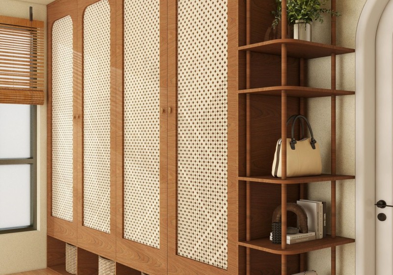 Rattan Door Wardrobe' />